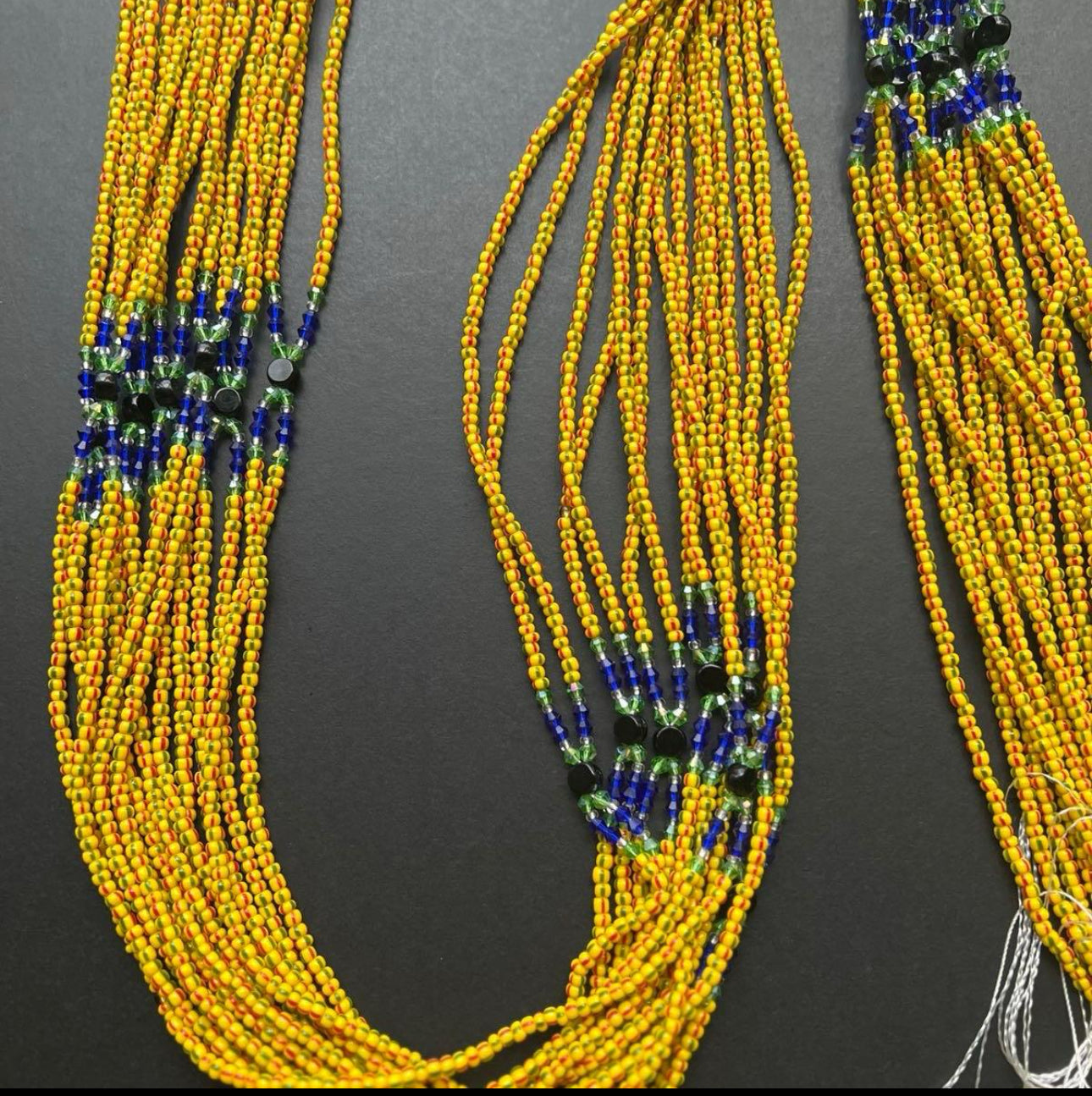 Double Strand Sahel Yellow Waistbeads 52 Inches (Wholesale)