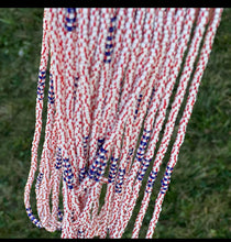 Load image into Gallery viewer, Handcrafted Cindy Single Strand Tie On Red Whit Blue Waistbeads
