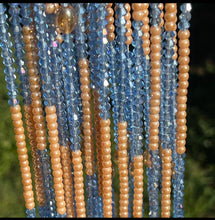 Load image into Gallery viewer, Single Tie on Blue Crystal Waistbeads
