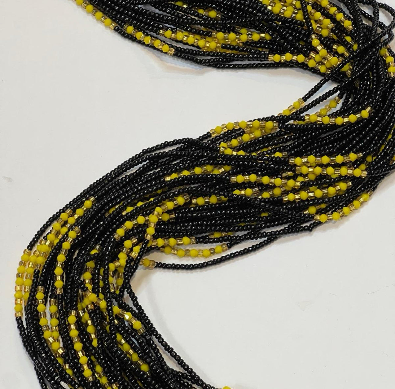 Jaune Noir Single Ghana Black Yellow Waistbeads