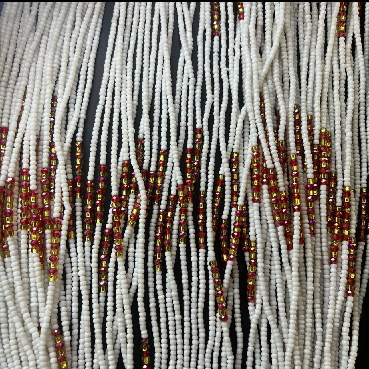 La Blanche Africaine Red White Waistbeads (Wholesale)