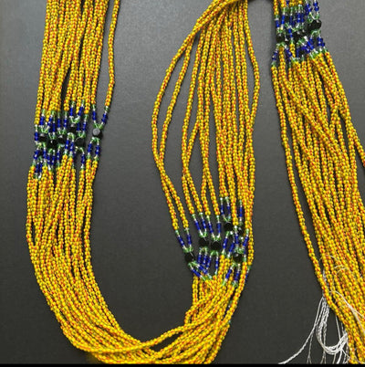 Double Strand Sahel Yellow Waistbeads 52 Inches (Wholesale)