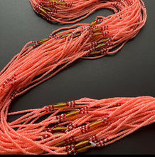 Load image into Gallery viewer, Sunset Serenade Three Strands Peach Waistbeads

