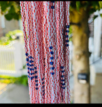 Load image into Gallery viewer, Handcrafted Cindy Single Strand Tie On Red Whit Blue Waistbeads
