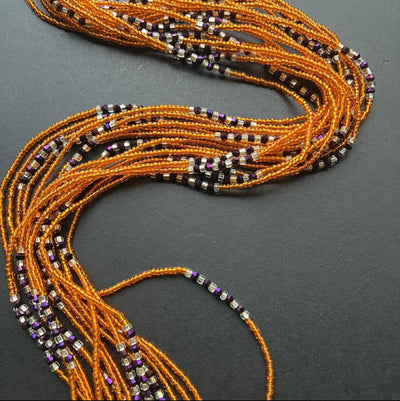 Ghanaian Heritage Unveiled. Single Strand Orange Waist Beads Collection 43 Inches (Wholesale)