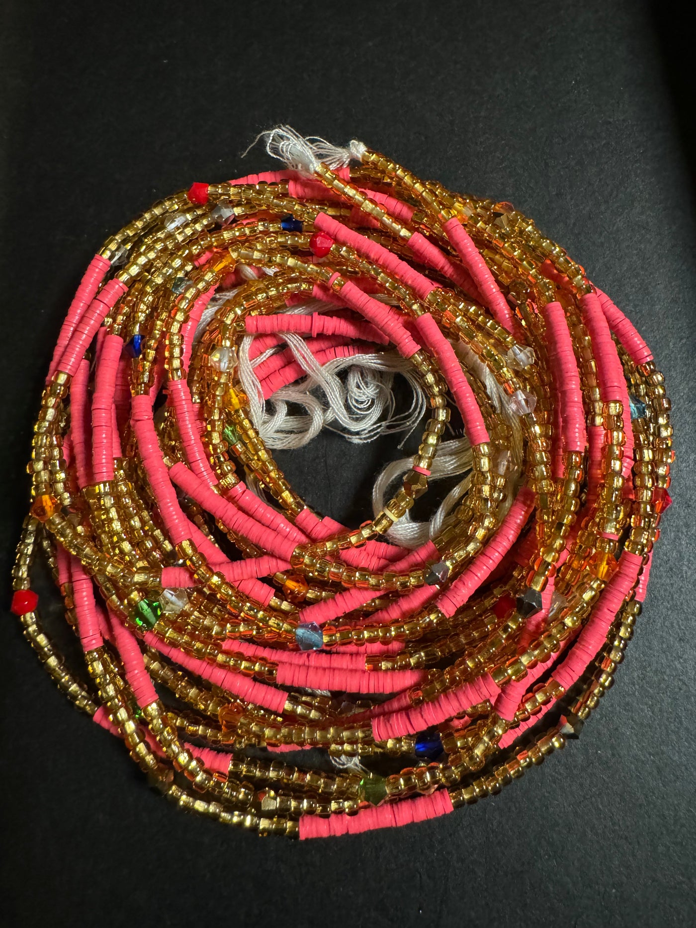 Aziza (Precious)Authentic African Pink Waistbeads 45 Inches (Wholesale)