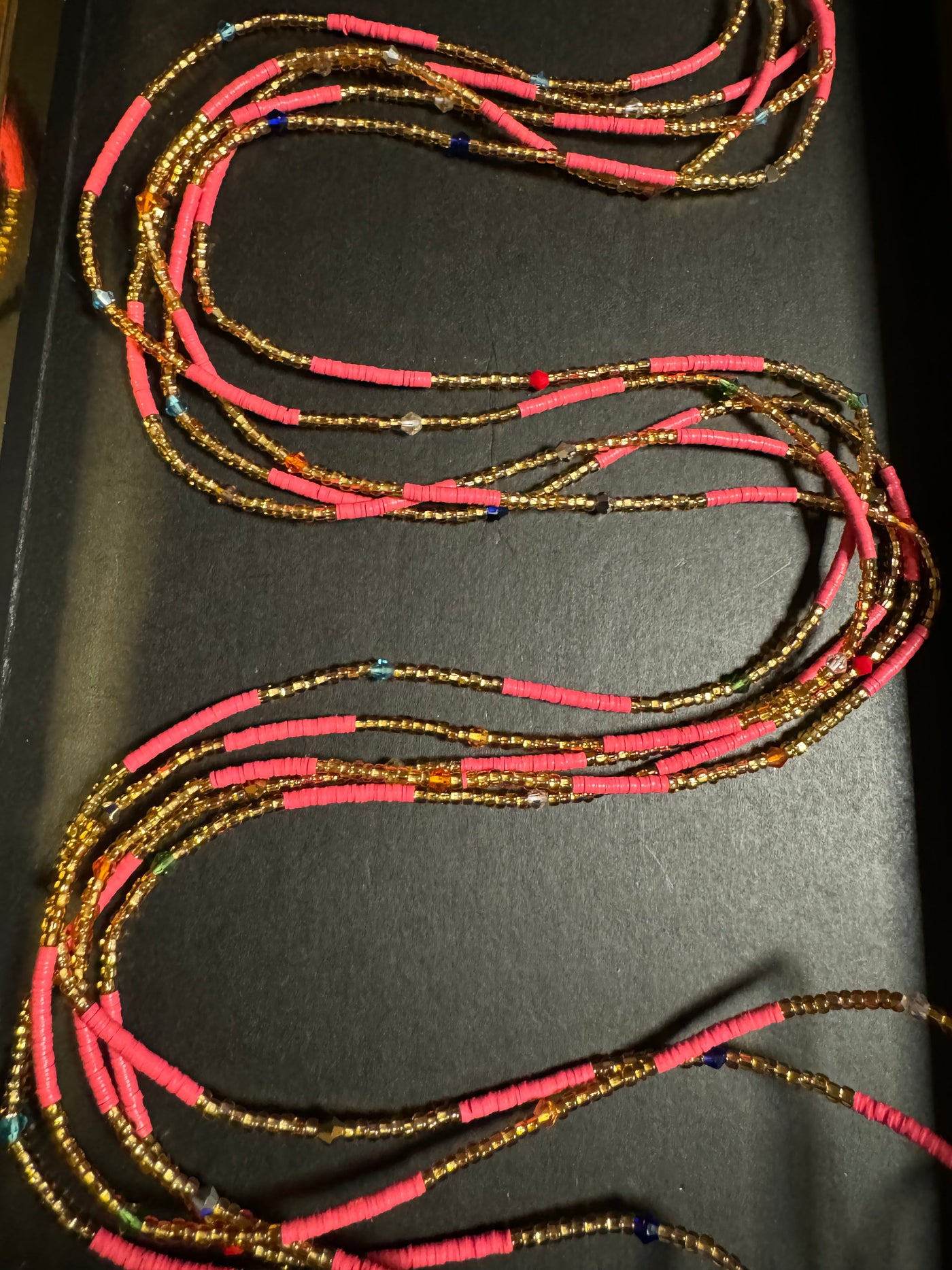 Aziza (Precious)Authentic African Pink Waistbeads 45 Inches (Wholesale)