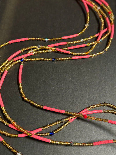 Aziza (Precious)Authentic African Pink Waistbeads 45 Inches