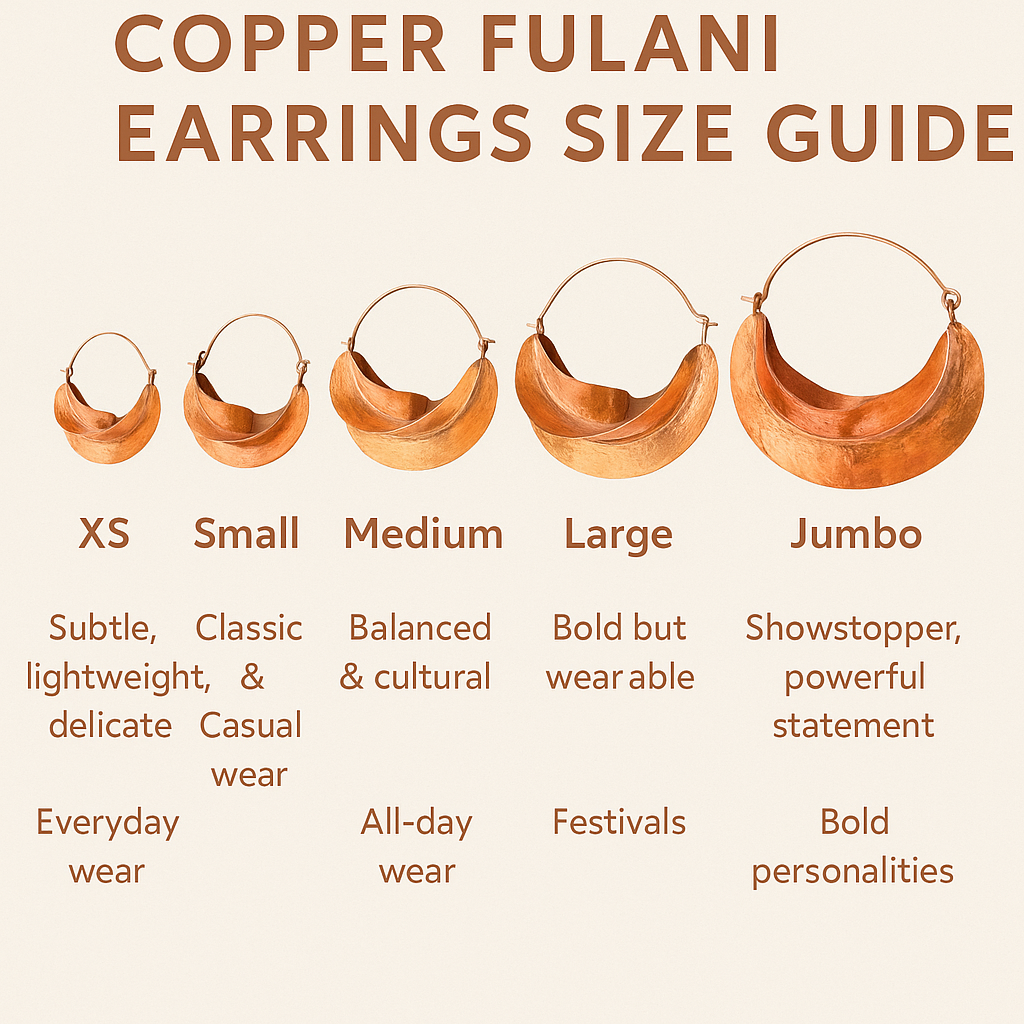 Copper Fulani Hoop Earrings – XS to Jumbo Sizes