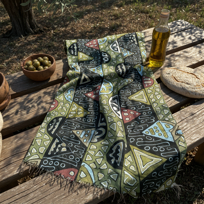 Earth Rhythm Mudcloth Textile – 78” x 44” (Handmade in Mali)