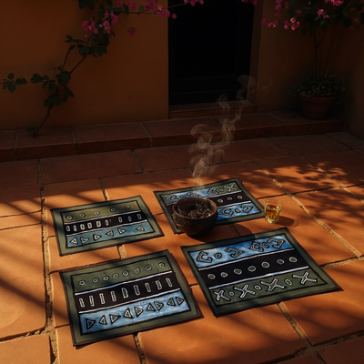 Malian Artisan-Crafted Mudcloth Placemats - Set of 4"