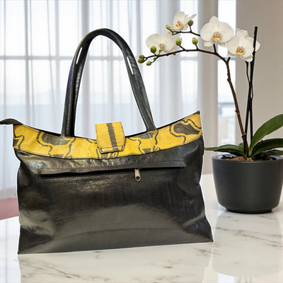 African Elegance: Unique Mali Leather Tote Bag