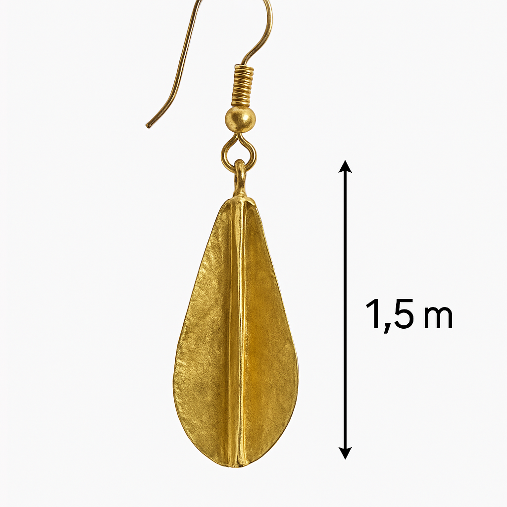 Saramani “Fulani Petal Drop” Earrings – 1.5 Inch Handcrafted Brass Beauty