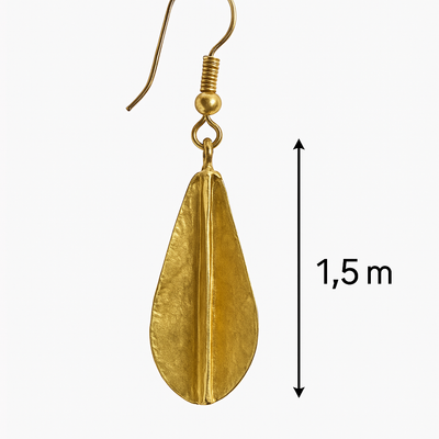 Saramani “Fulani Petal Drop” Earrings – 1.5 Inch Handcrafted Brass Beauty
