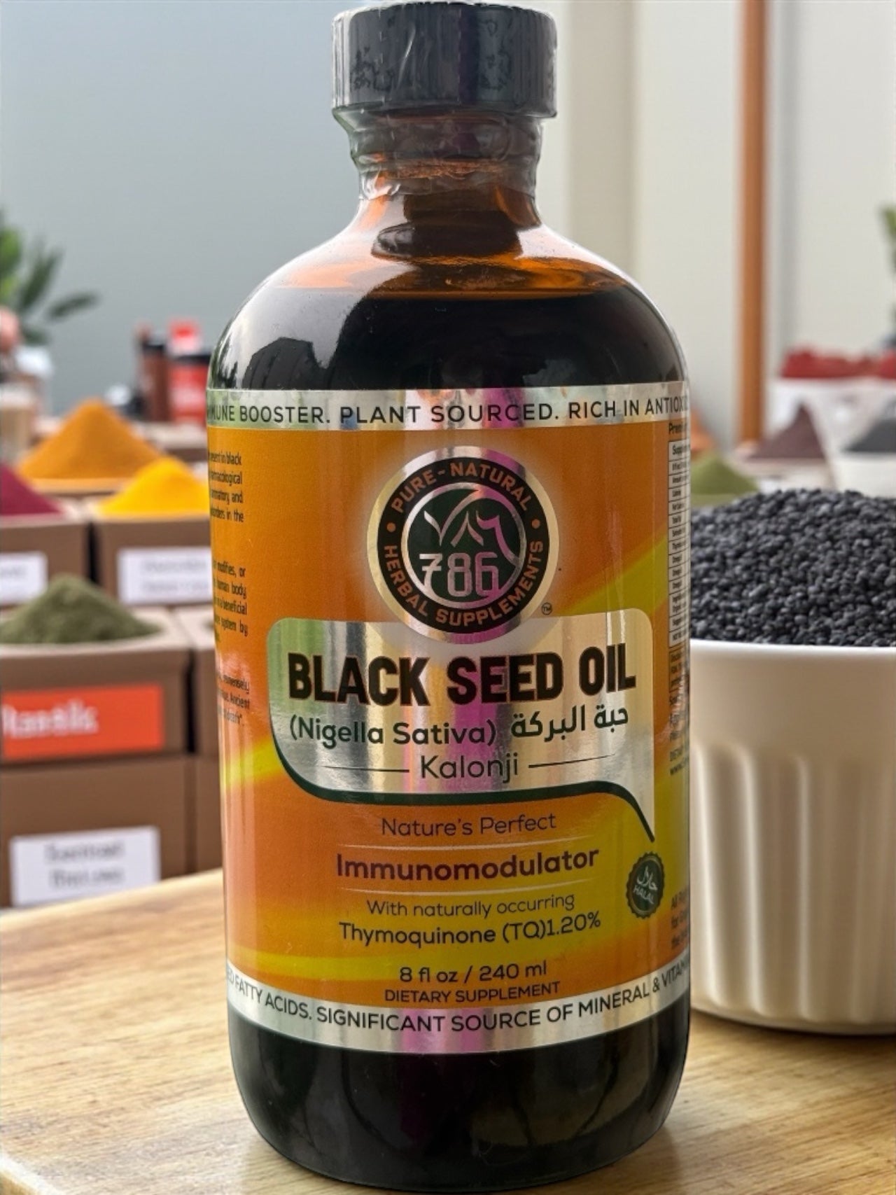 Pure Cold-Pressed Black Seed Oil (Nigella Sativa Kalonji) – Immune Support & Natural Antioxidant, 8 fl oz / 240 ml