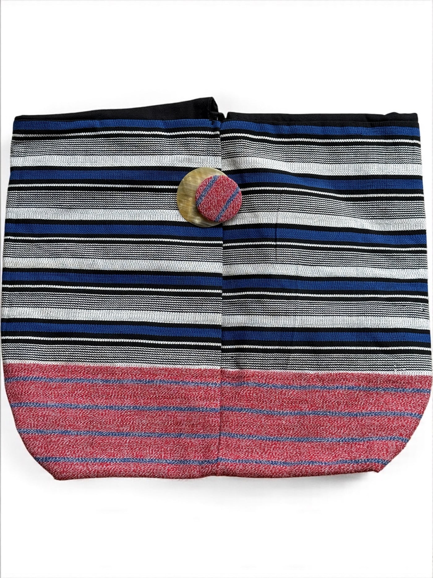 Horizon Stripe Oversized Faso Dan Fani Shoulder Bag – Handmade in Burkina Faso
