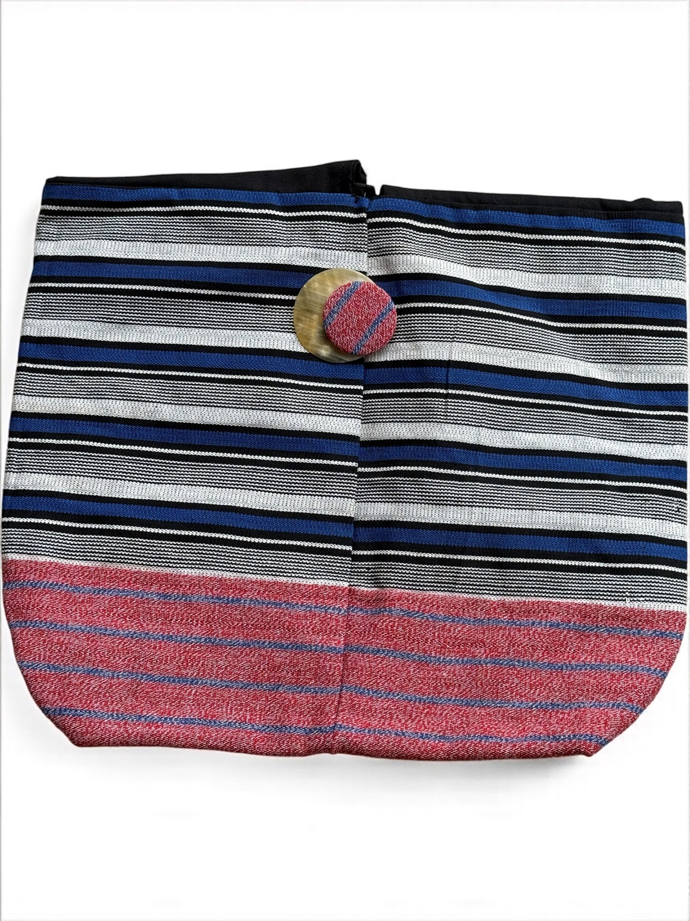 Horizon Stripe Oversized Faso Dan Fani Shoulder Bag – Handmade in Burkina Faso