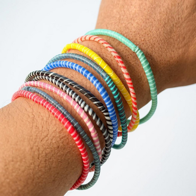 Handmade Recycled Flip-Flop Bracelet – Lightweight, Colorful & Eco-Friendly
