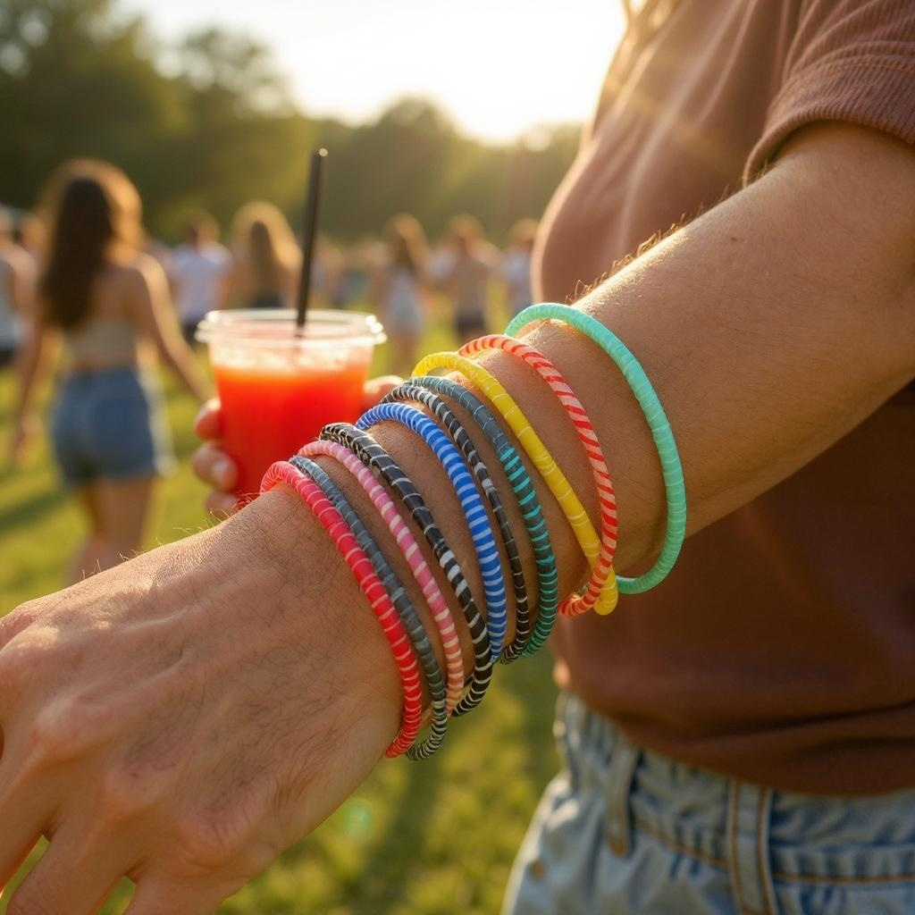 Handmade Recycled Flip-Flop Bracelet – Lightweight, Colorful & Eco-Friendly