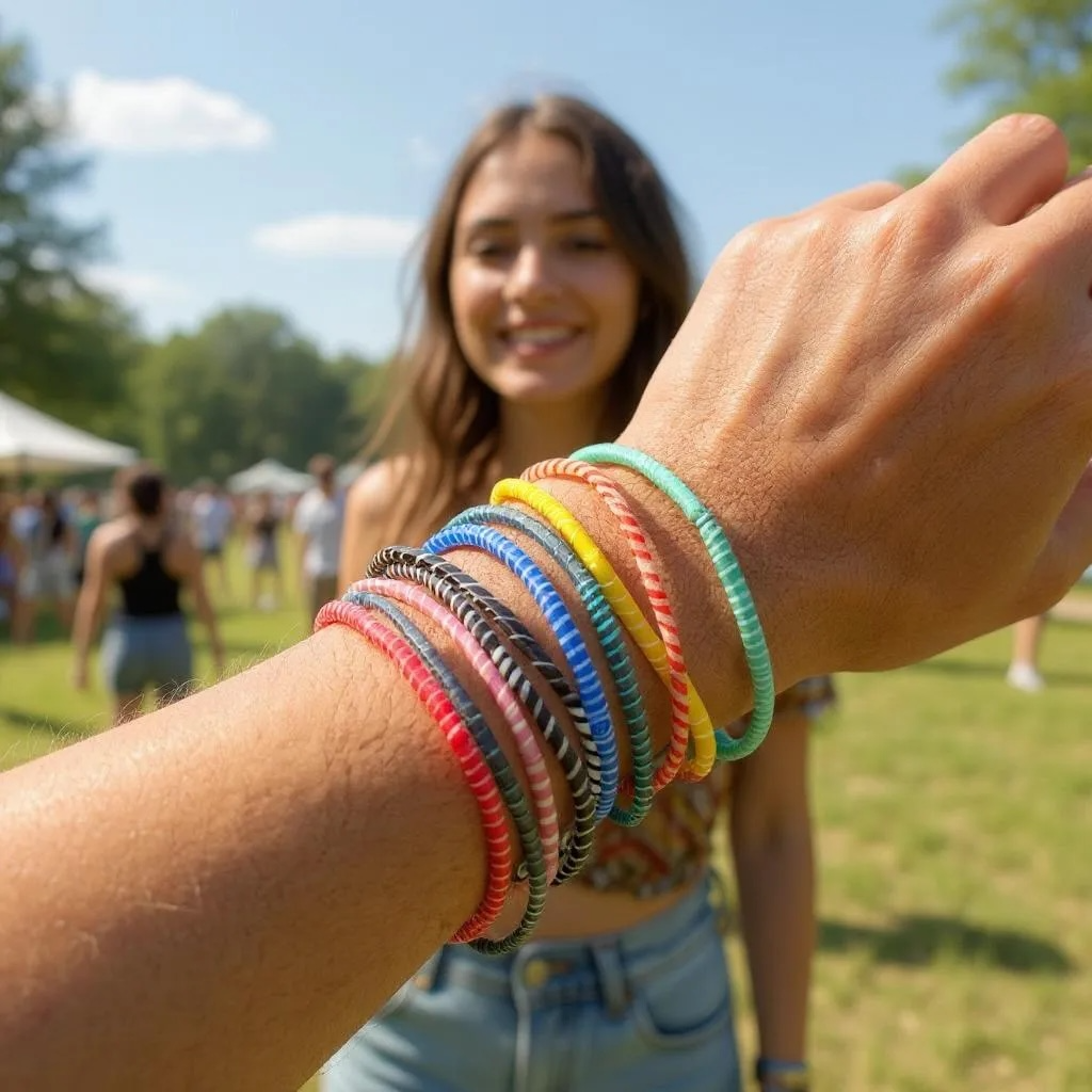Handmade Recycled Flip-Flop Bracelet – Lightweight, Colorful & Eco-Friendly