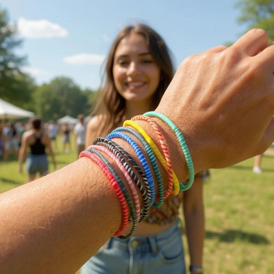 Handmade Recycled Flip-Flop Bracelet – Lightweight, Colorful & Eco-Friendly
