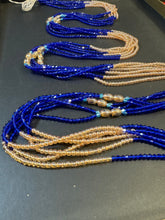 Load image into Gallery viewer, Crystal Blue Double Strands Waistbeads

