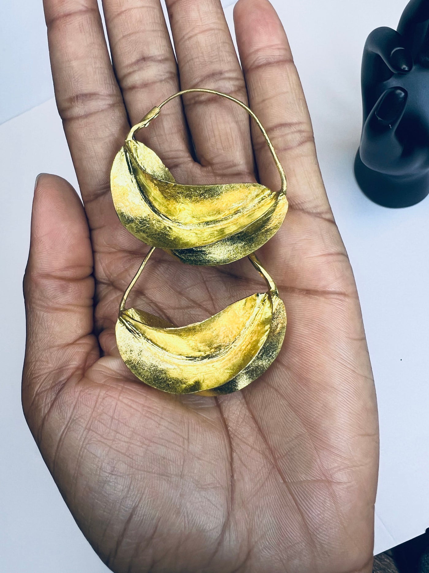 Unique Handmade Small Fulani Gold Plated Earrings (Wholesale)