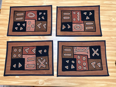 "Eco-Authentic Malian Mudcloth Placemats - Set of 4"