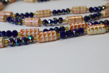 Load image into Gallery viewer, Single Strands Blue Gold Luxury Ghana Waistbeads
