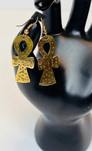 Load image into Gallery viewer, Brass Egyptian Ankh Earrings
