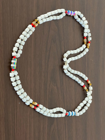 White Stretchable Double Strands Waistbeads (Wholesale)