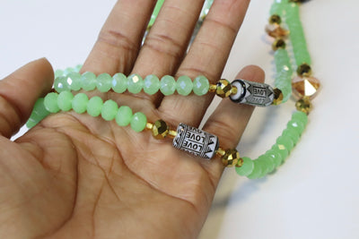 Single Strand Green Crystal Luxueux Ghana Waistbeads