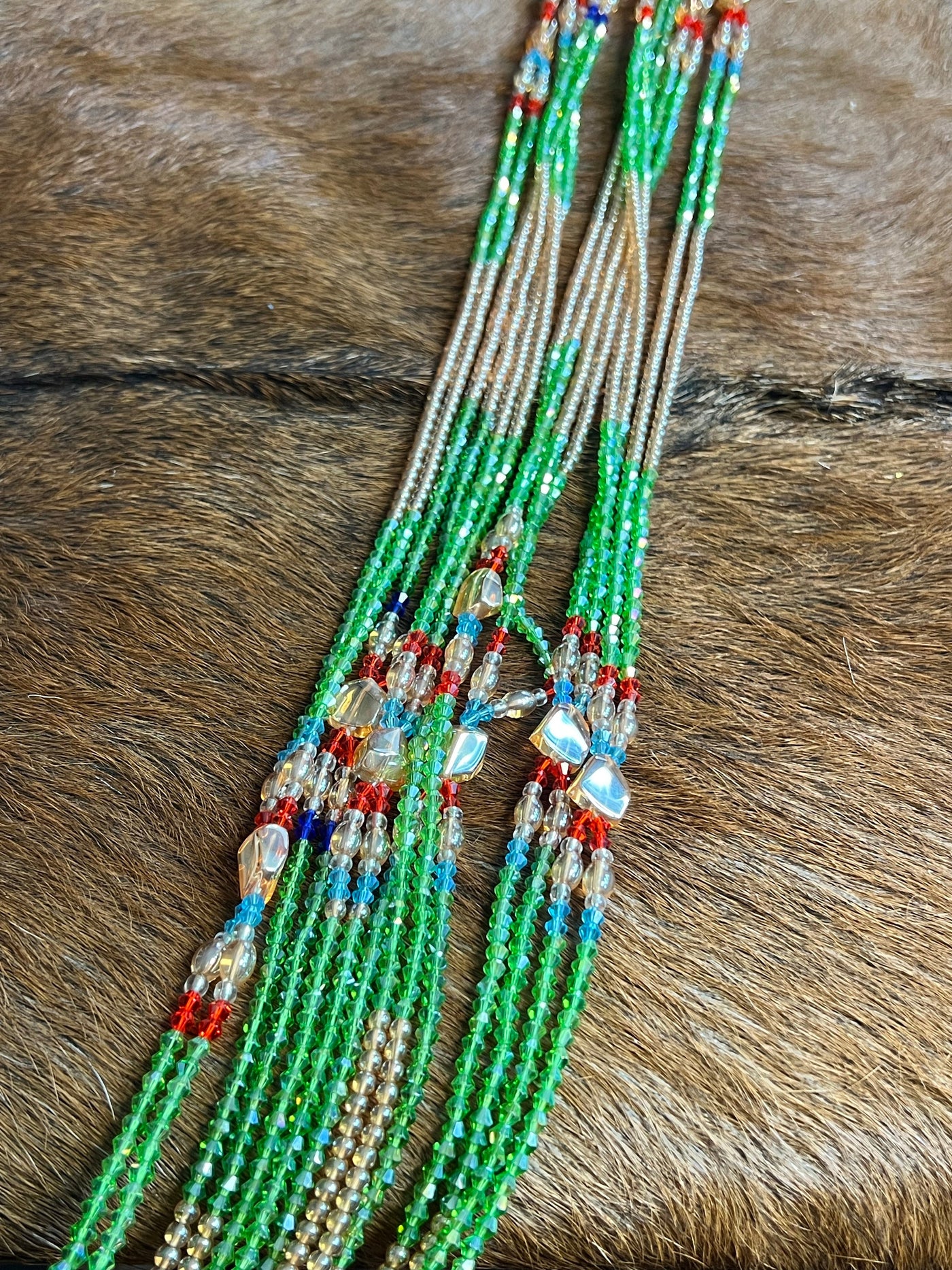 Green Crystal Double Strands Waistbeads (Wholesale)