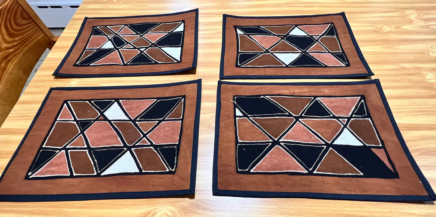 "Natural Plant-Dyed Mudcloth Placemats from Mali"