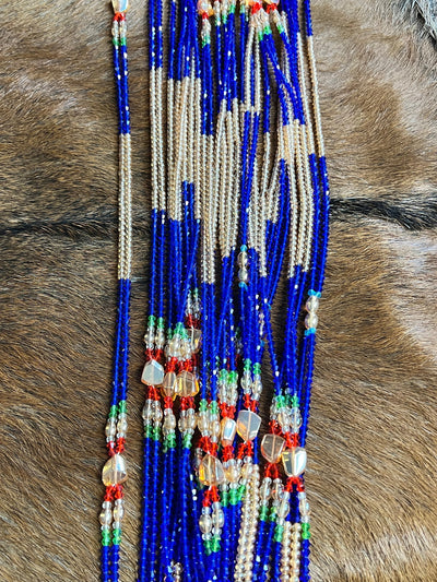 Crystal Blue Double Strands Waistbeads (Wholesale)