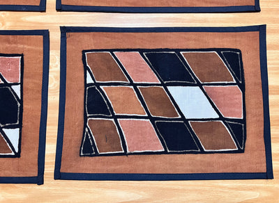 "Bogolanfini Art: Handcrafted Mudcloth Placemats from Mali"