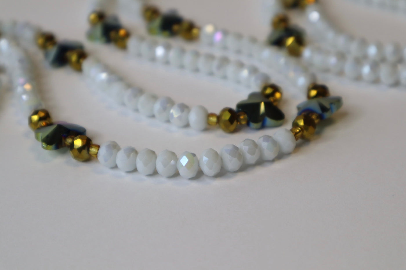 Authentic Ghanaian Snow White Crystals Waistbeads