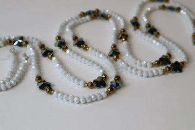 Authentic Ghanaian Snow White Crystals Waistbeads
