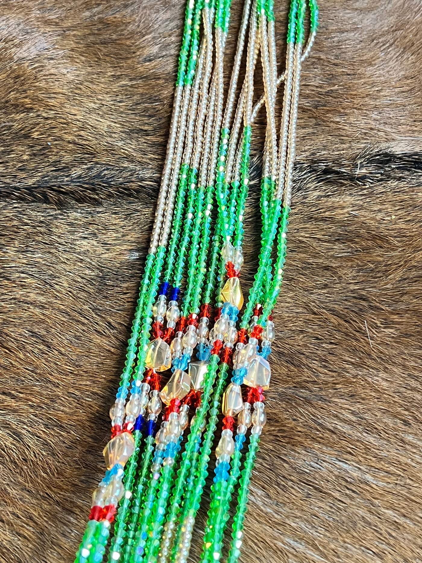 Green Crystal Double Strands Waistbeads (Wholesale)