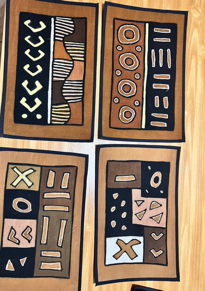 "Exotic Handmade Mudcloth Placemats: A Touch of Mali in Your Home"