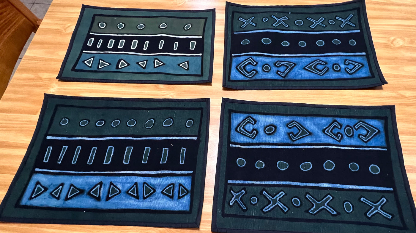 Malian Artisan-Crafted Mudcloth Placemats - Set of 4"