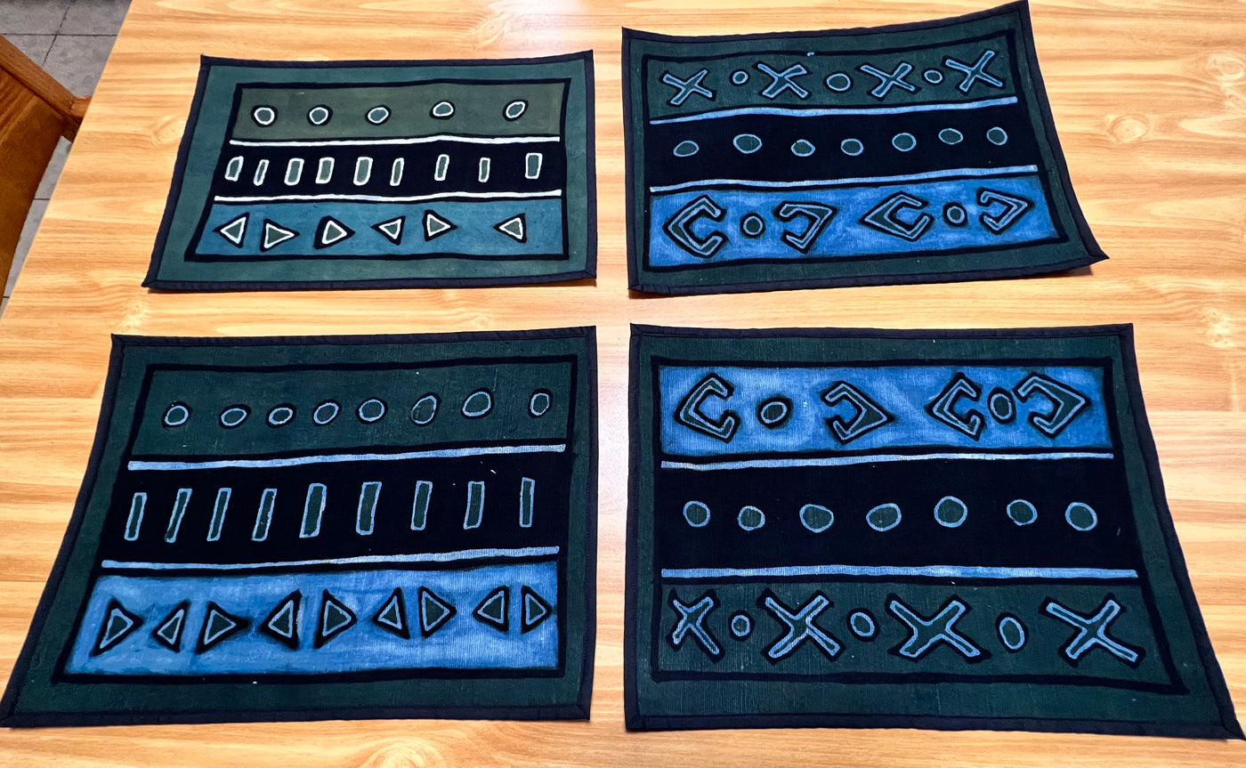 Malian Artisan-Crafted Mudcloth Placemats - Set of 4"