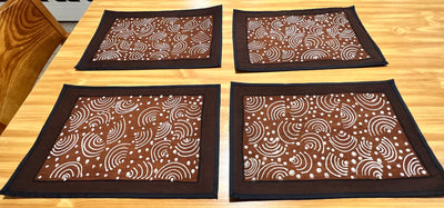 "Exclusive Set of 4 Handcrafted Mudcloth Placemats"