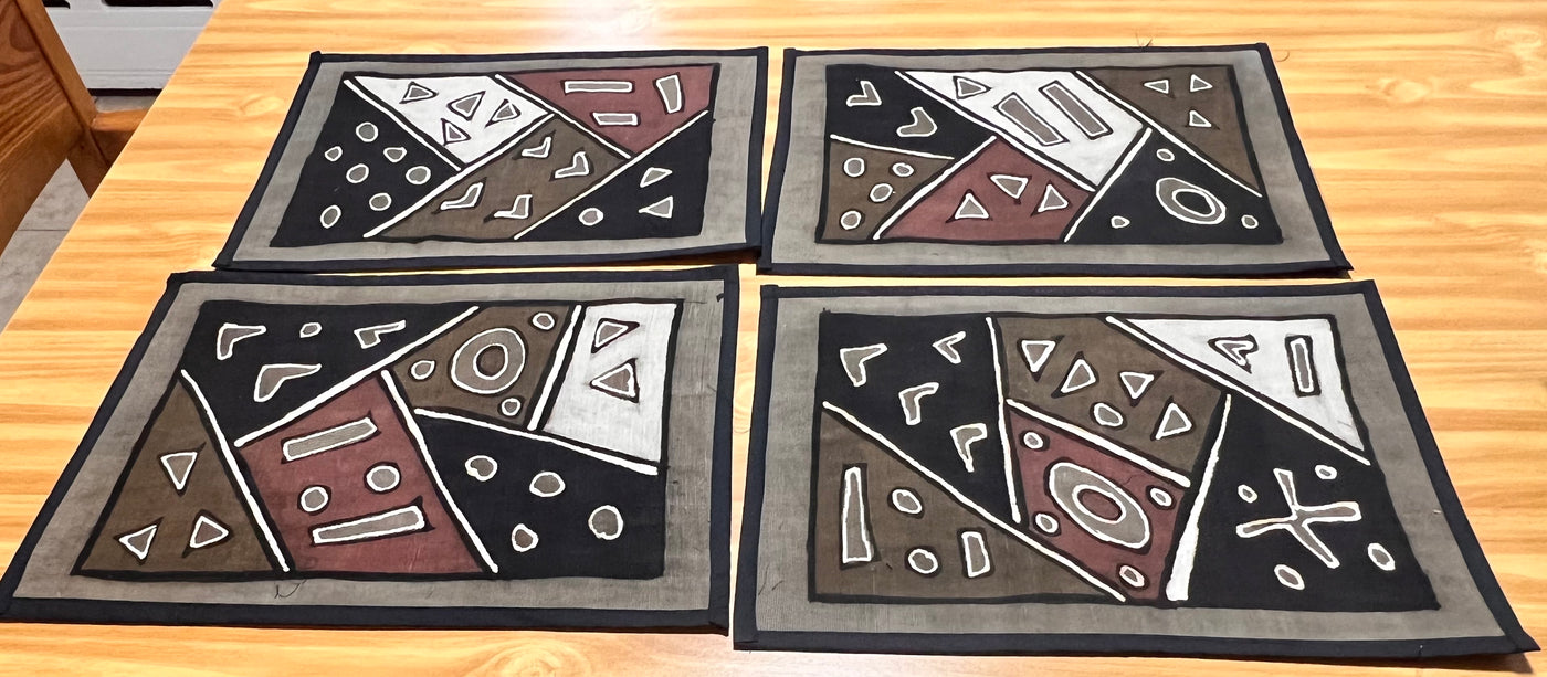 "Dinner Table Elegance: Authentic Mudcloth Placemats from Mali"