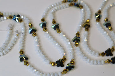 Authentic Ghanaian Snow White Crystals Waistbeads (Wholesale)