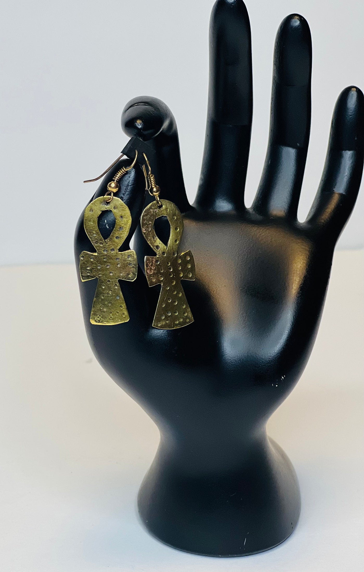 Brass Egyptian Ankh Earrings