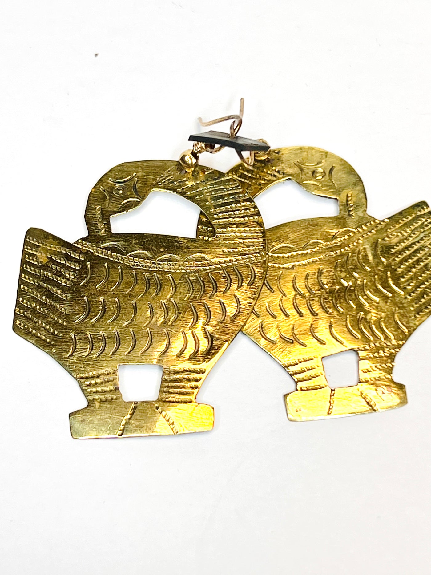 Brass Sankofa Symbol Earrings - Embrace Ghanaian Culture and Heritage