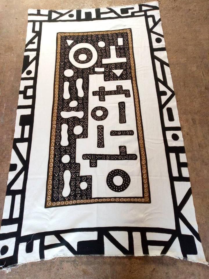 Su Ni Tilé: Embracing the Night and Day - Handmade 112” x 55.5” Mudcloth Blanket from Mali" (Wholesale)