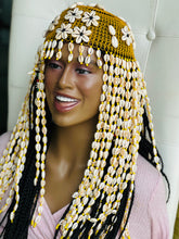Load image into Gallery viewer, &quot;Regal Reverie: Handmade Cleopatra-Inspired Cowrie Shells Head Piece - Embody African Royalty from Mali&quot;

