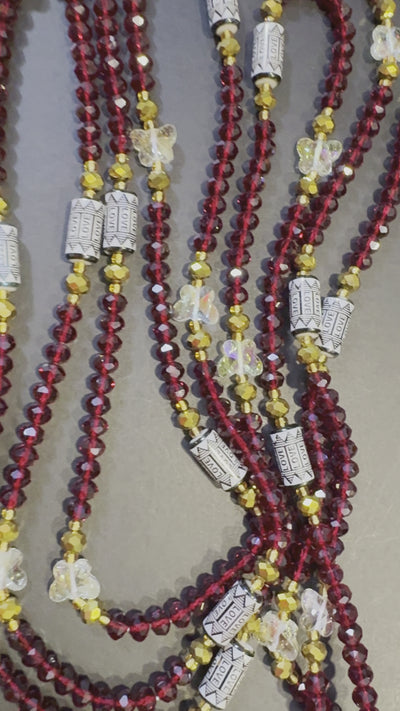 Jariatu (Queen)Authentic Ghana Red Waistbeads 47 Inches